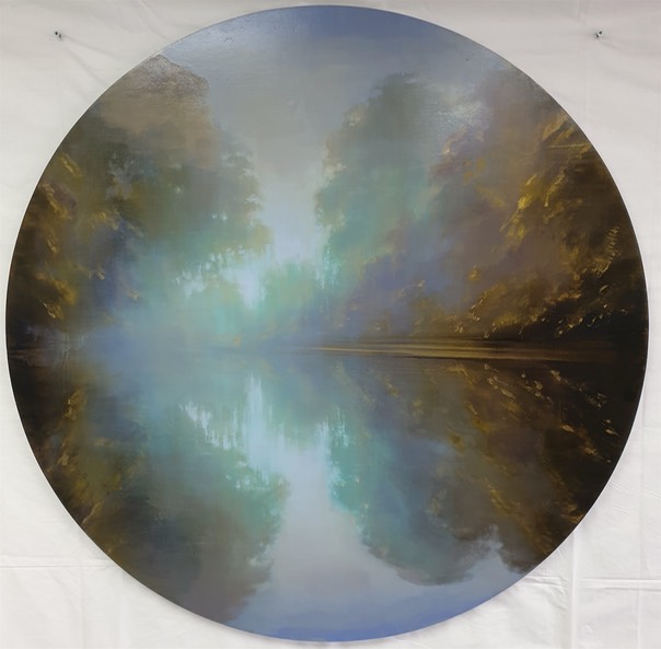 Arcadian Vision  110 cm diameter  oil on circular birch