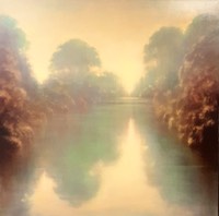 Summer Mist  100 cm sq  oil on canvas  framed  £3500
