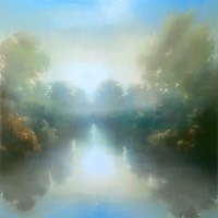 Summer River  100 cm sq  oil on canvas  £3500